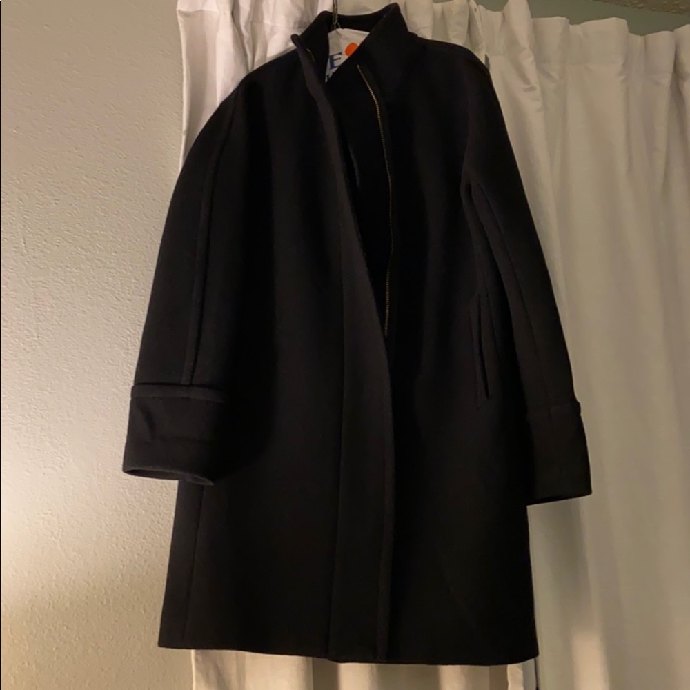 jcrew cocoon coat black